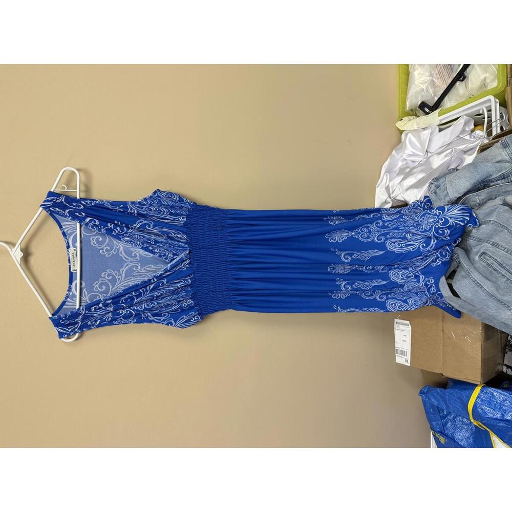 Jon & Anna Women's Blue and White Maxi Dress, Size 2X